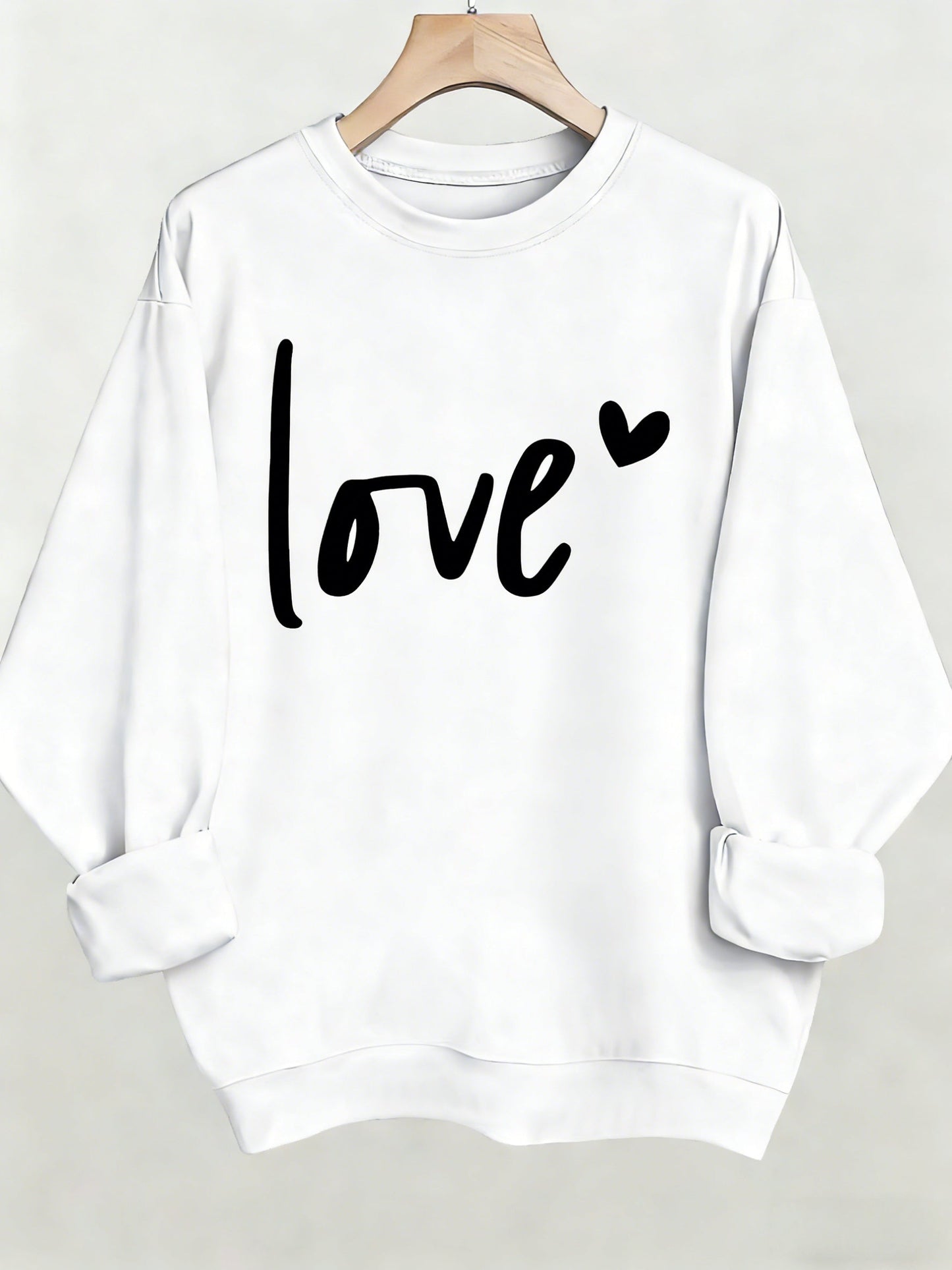 Women's Graphic Crewneck Sweatshirt - Regular Fit Crew Neck – (Red) / Apricot – Red option – view 3