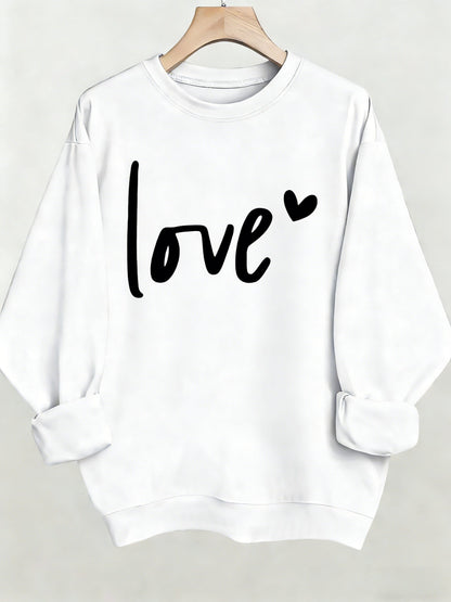 Women's Graphic Crewneck Sweatshirt - Regular Fit Crew Neck – (Red) / Apricot – Red option – view 3
