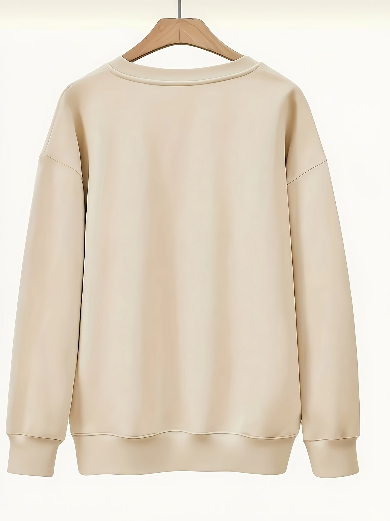 Women's Graphic Crewneck Sweatshirt - Regular Fit Crew Neck – White Graphic Design 64613 detail view