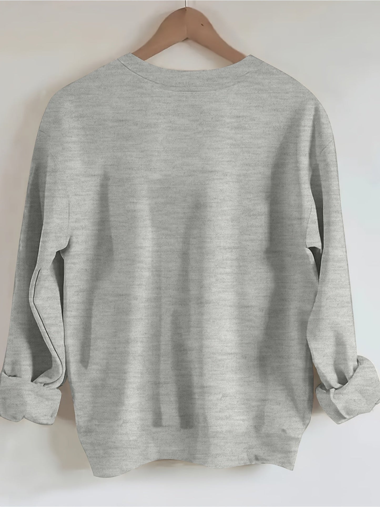 Women's Graphic Crewneck Sweatshirt - Regular Fit Crew Neck – White Graphic Design 64613 detail view