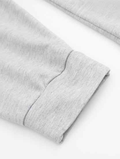 Women's Graphic Crewneck Sweatshirt - Relaxed Fit Crew Neck – Apricot / Grey detail view