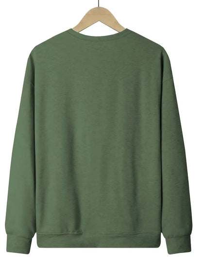 Women's Graphic Crewneck Sweatshirt - Relaxed Fit Crew Neck – Green detail view