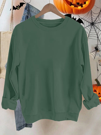 Women's Graphic Crewneck Sweatshirt - Relaxed Fit Crew Neck – Green detail view