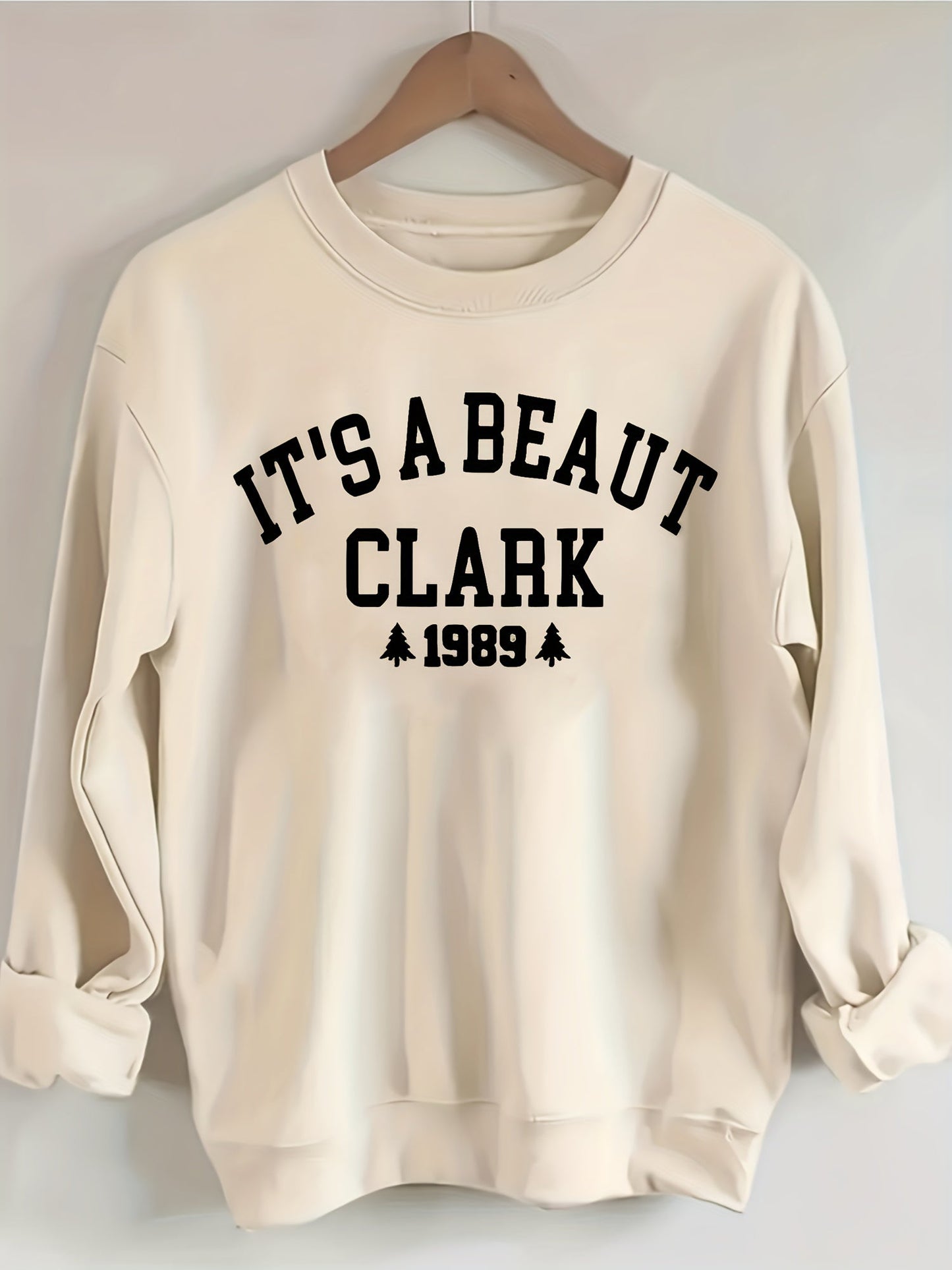 Women's Graphic Crewneck Sweatshirt - Relaxed Fit Crew Neck – Green / White – Green option – view 4