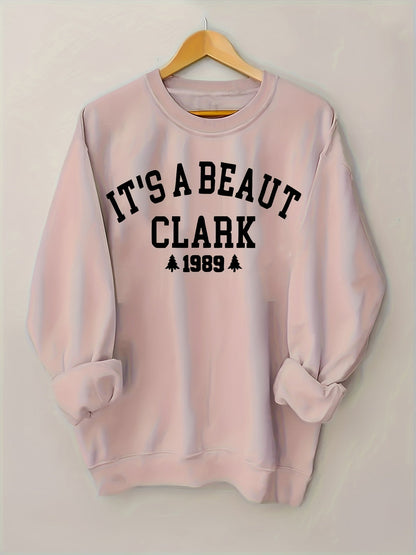 Women's Graphic Crewneck Sweatshirt - Relaxed Fit Crew Neck – Green / White – Green option – view 5