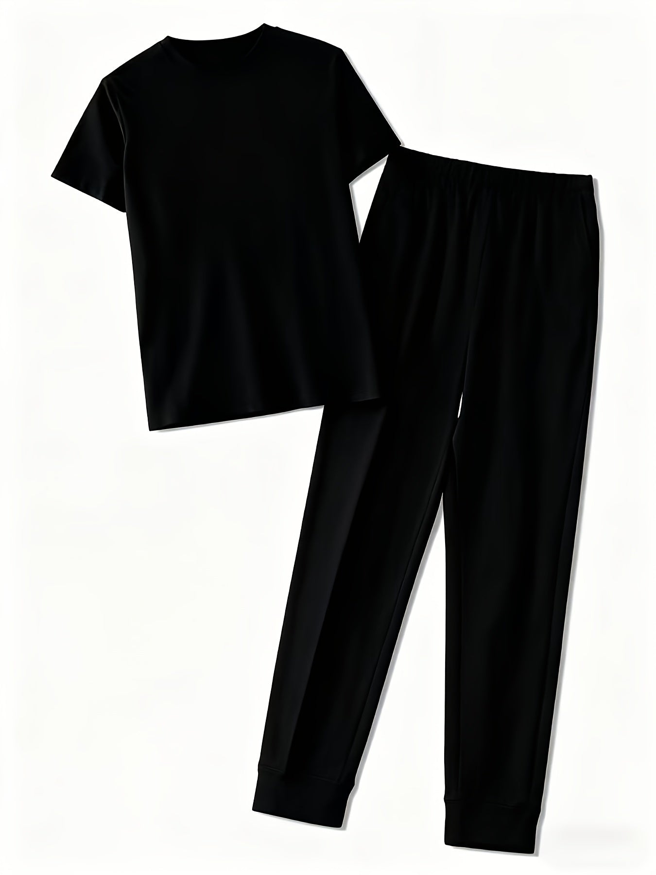 Women's Graphic Dress and Pants Set - Short Sleeve Two-Piece detail view