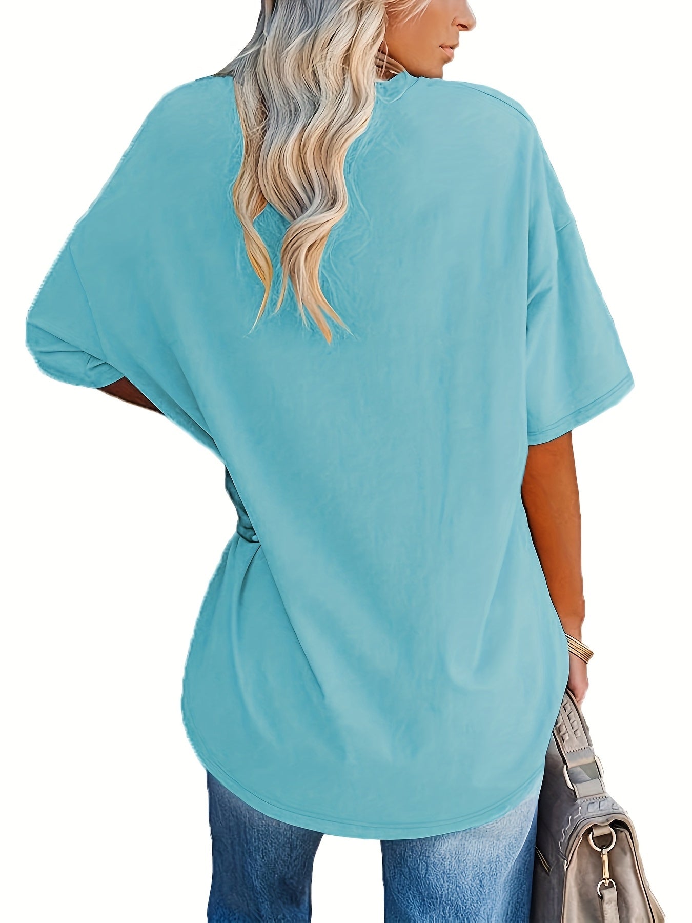Women's Graphic Print Blouse - Classic Neck Short Sleeve detail view