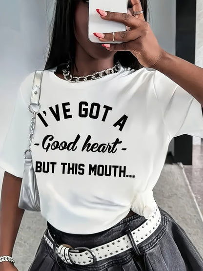 Women's Graphic Print Blouse - Crew Neck detail view