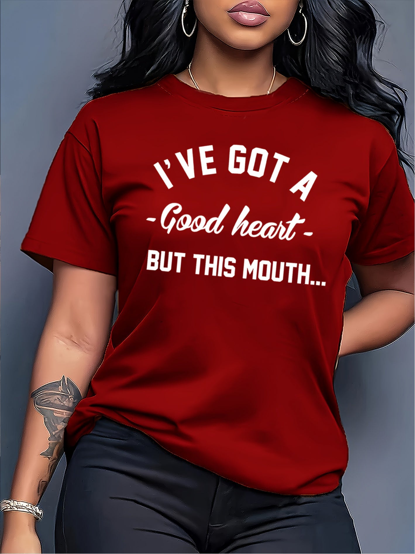 Women's Graphic Print Blouse - Crew Neck – green option – view 7