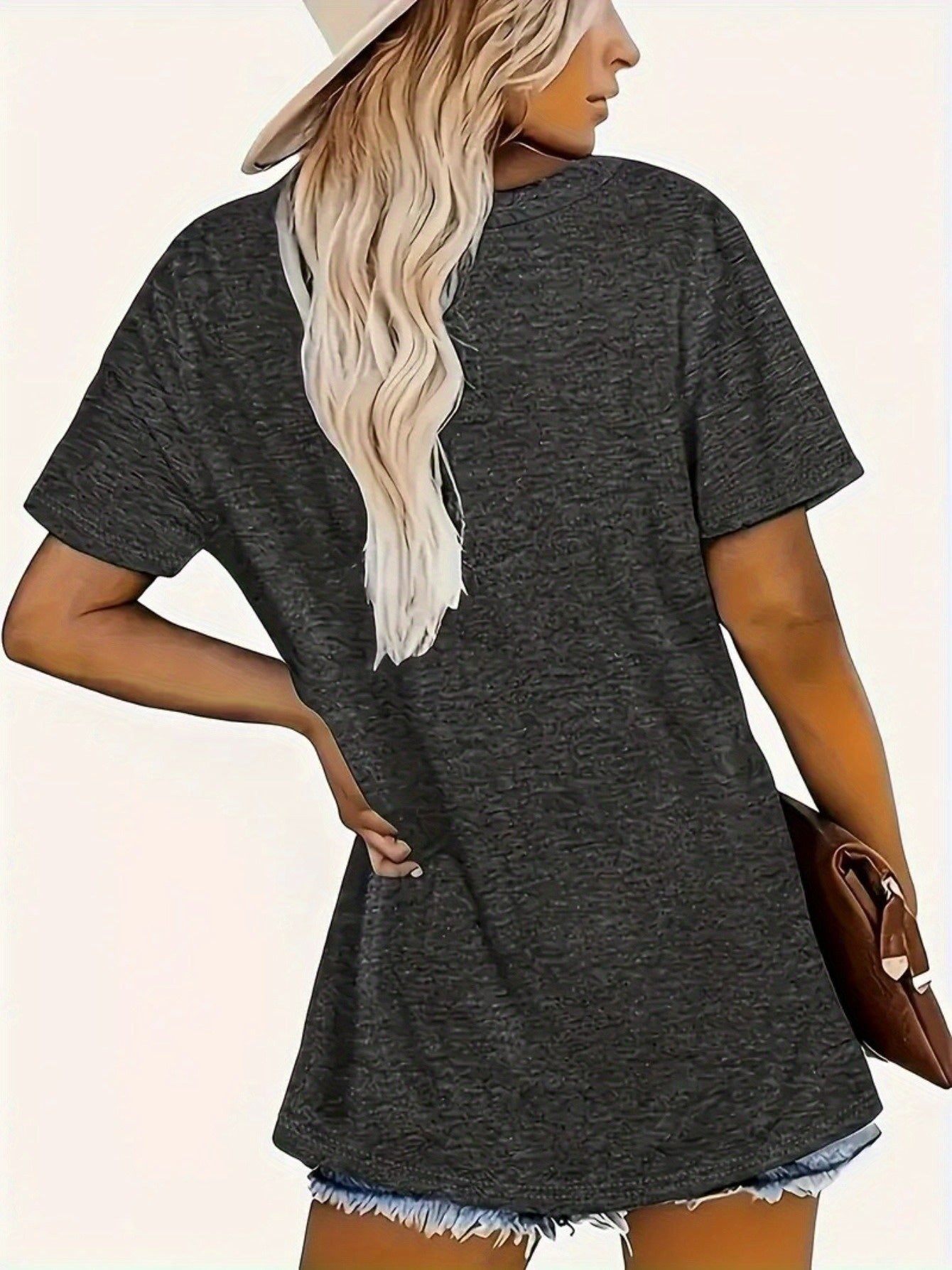 Women's Graphic Print Blouse - Regular Fit – Dark Gray detail view