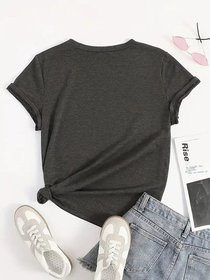 Women's Graphic Print Blouse - Regular Fit – Dark Gray detail view