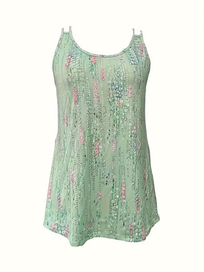Women's Graphic Print Camisole - Classic Neck Sleeveless detail view