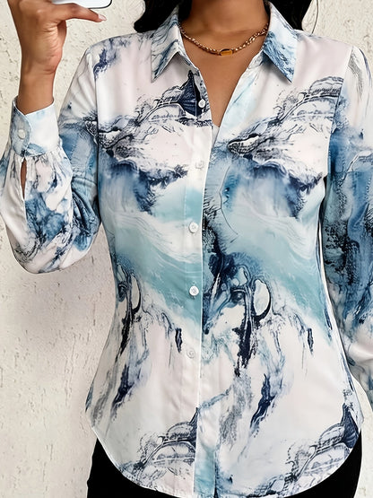 Women's Graphic Print Polo Shirt - Relaxed Fit detail view