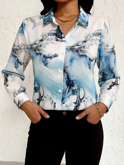 Women's Graphic Print Polo Shirt - Relaxed Fit detail view