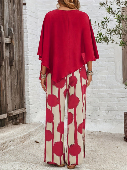 Women's Graphic Print Shirt - Short Sleeve – Red detail view
