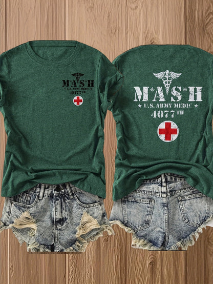 Women's Graphic Print T-Shirt - Classic Neck Short Sleeve – main product image