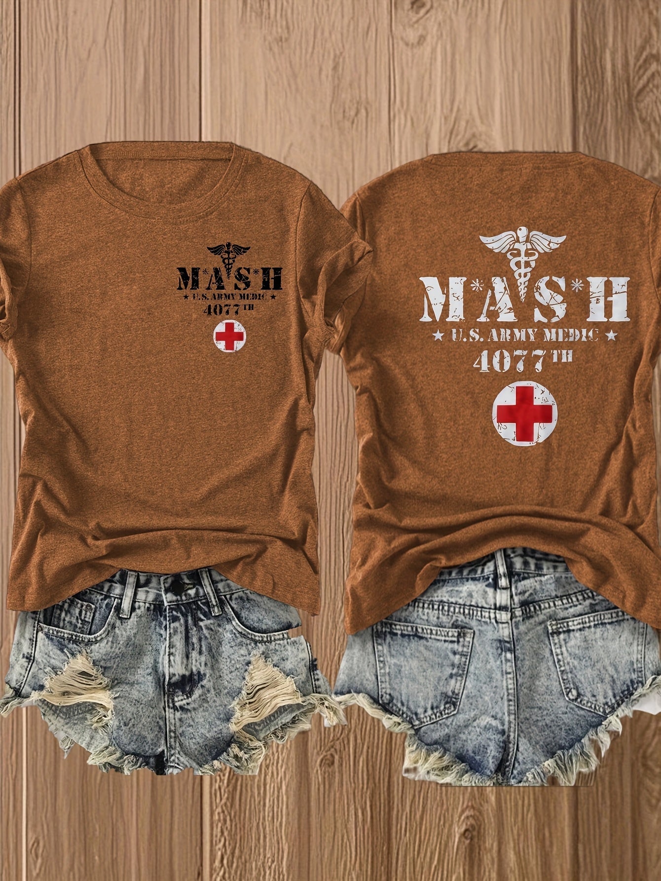 Women's Graphic Print T-Shirt - Classic Neck Short Sleeve – view 2