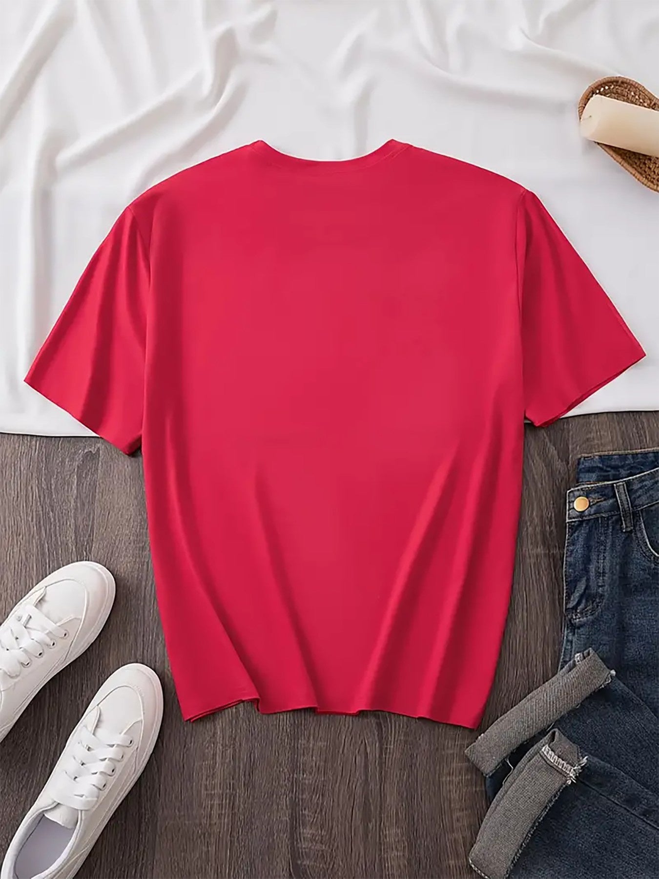 Women's Graphic Print T-Shirt - Crew Neck Short Sleeve – 6-Color Selection detail view