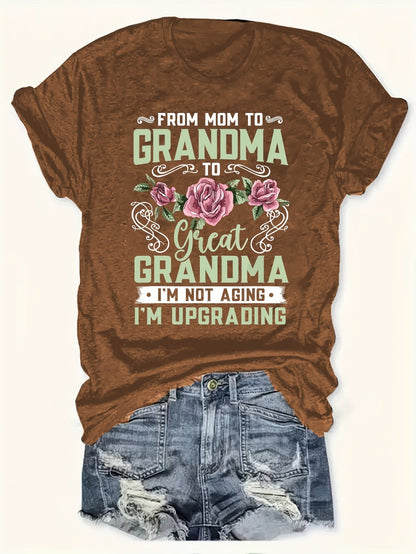 Women's Graphic Print T-Shirt - Crew Neck Short Sleeve – 6-Variant Selection – main product image