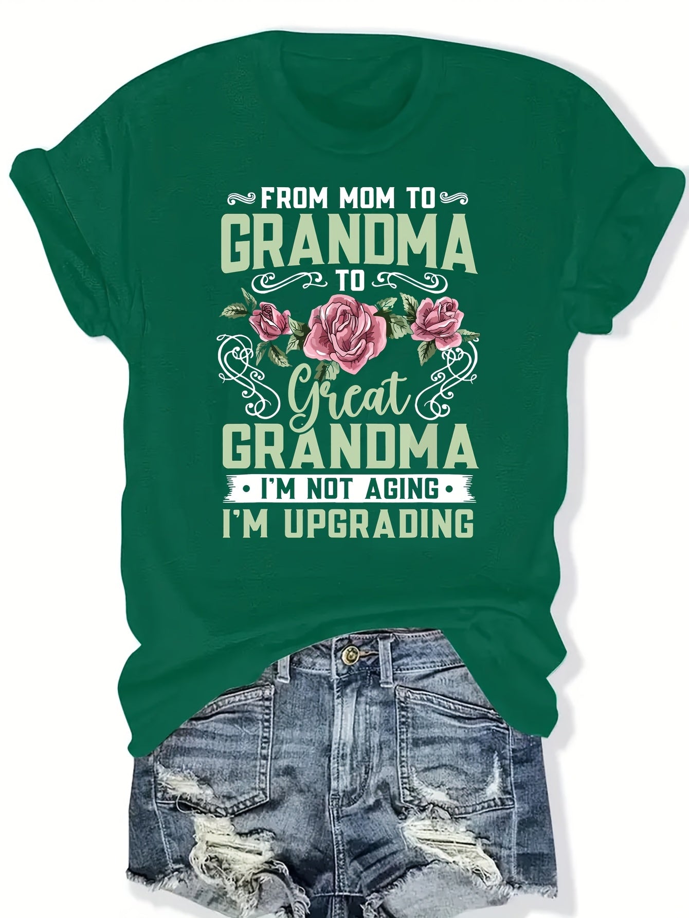 Women's Graphic Print T-Shirt - Crew Neck Short Sleeve – 6-Variant Selection – view 2