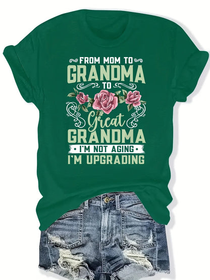 Women's Graphic Print T-Shirt - Crew Neck Short Sleeve – 6-Variant Selection – view 2