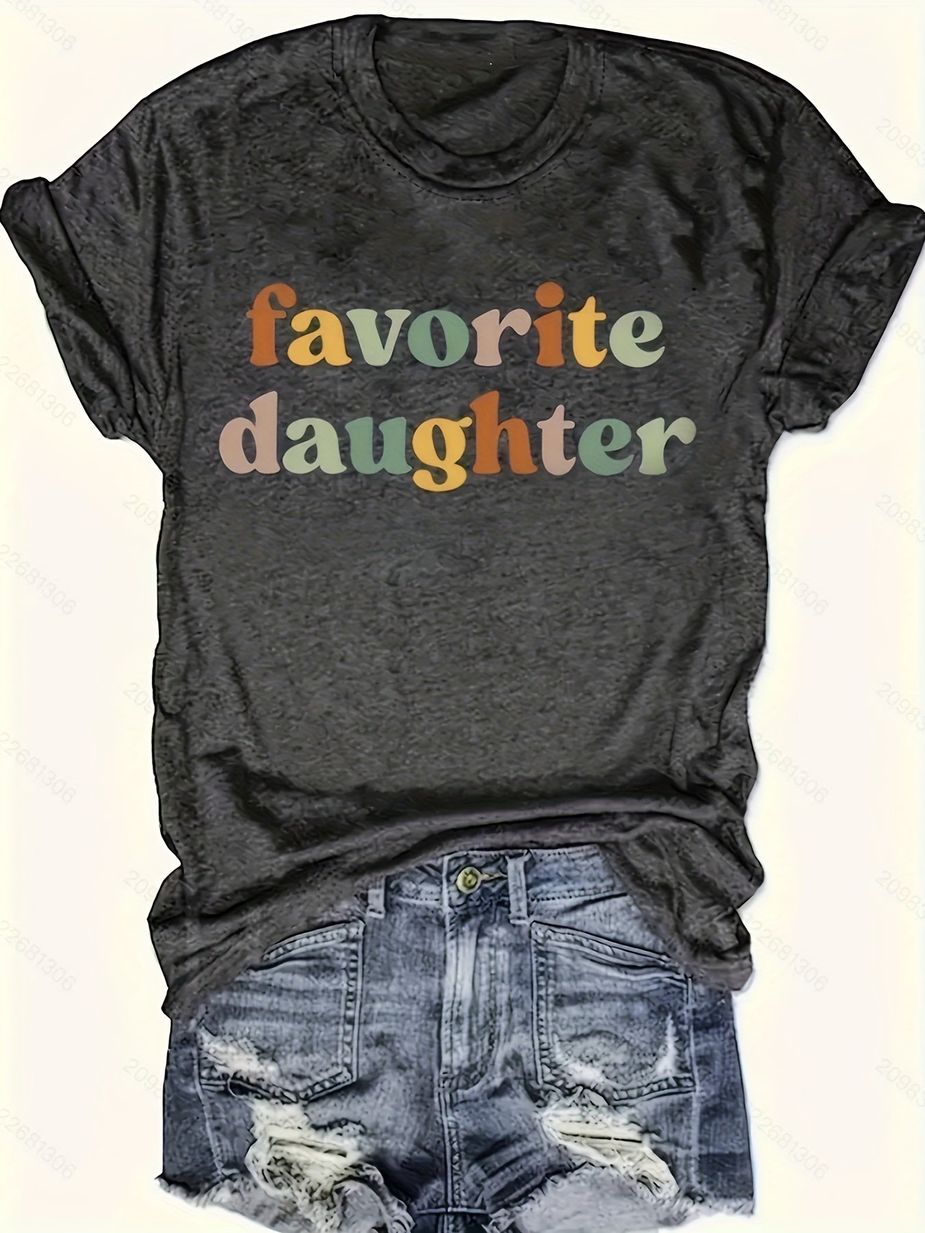 Women's Graphic Print T-Shirt - Crew Neck Short Sleeve – 👕 Crew Neck neckline with a regular fit detail view