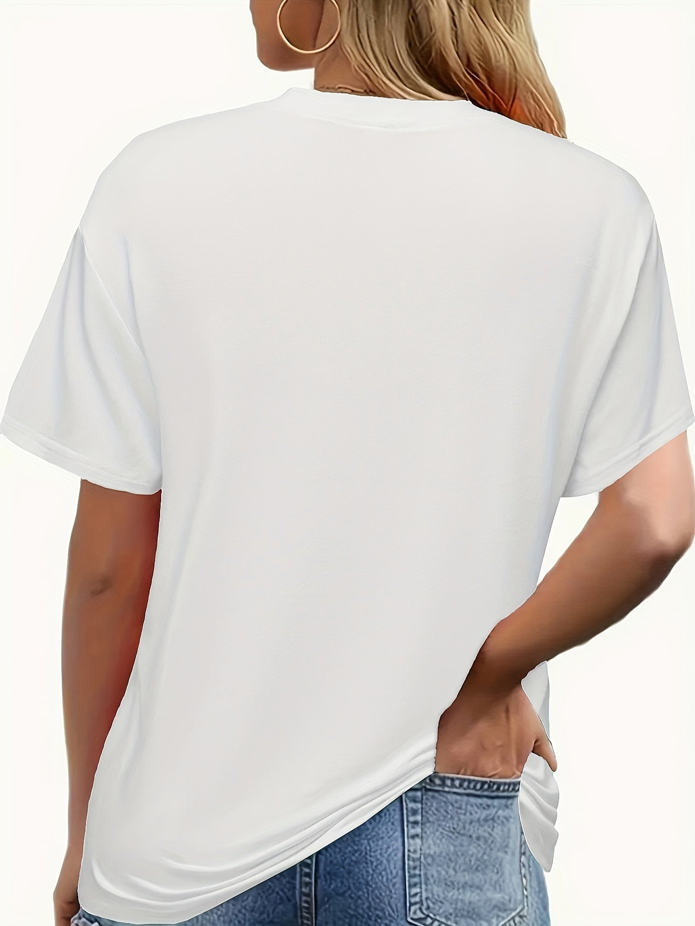 Women's Graphic Print T-Shirt - Crew Neck Short Sleeve – Dark Gray / Black detail view