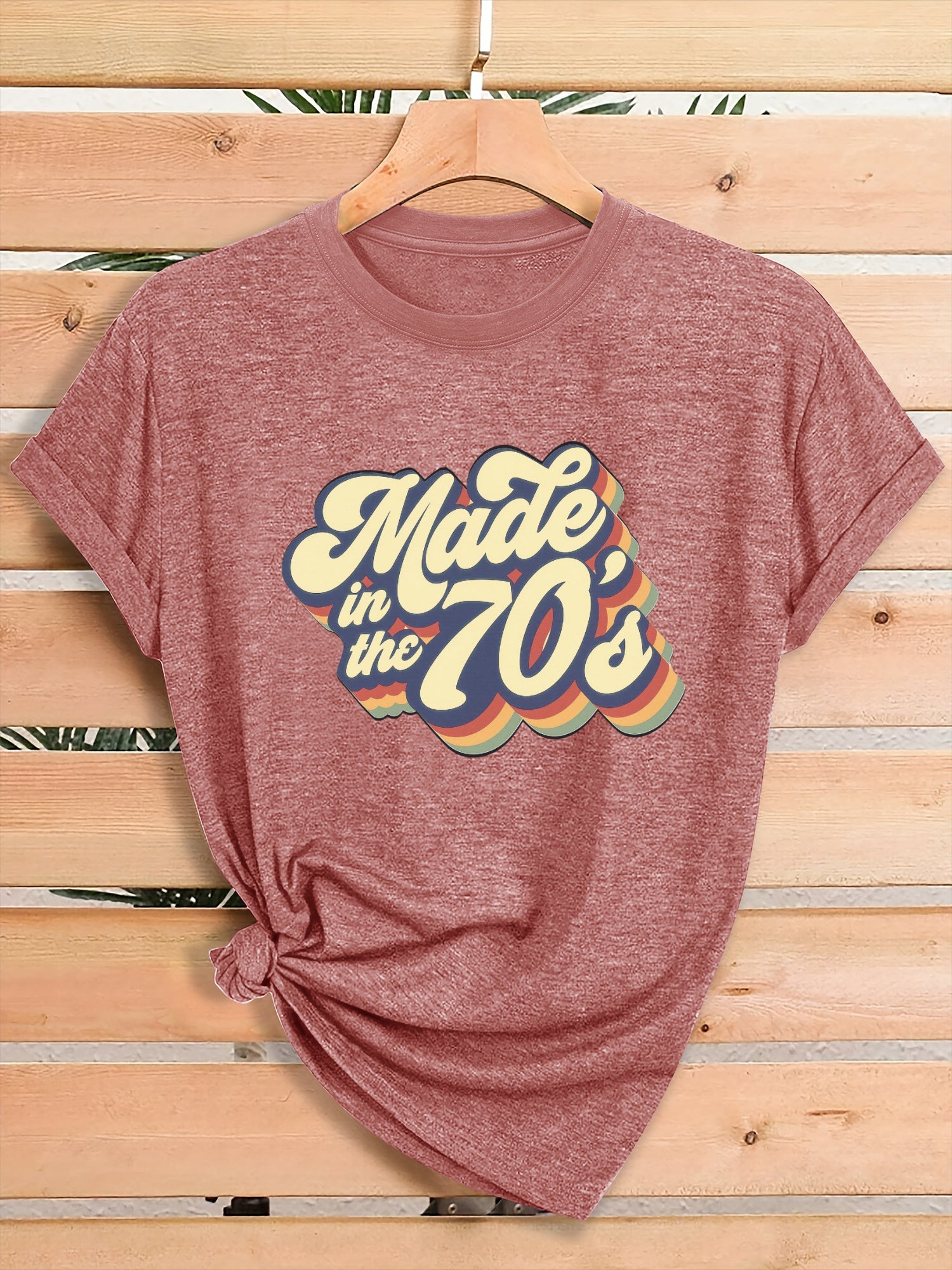 Women's Graphic Print T-Shirt - Crew Neck Short Sleeve – Green / Grey detail view
