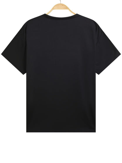 Women's Graphic Print T-Shirt - Crew Neck Short Sleeve – Pink / Black detail view