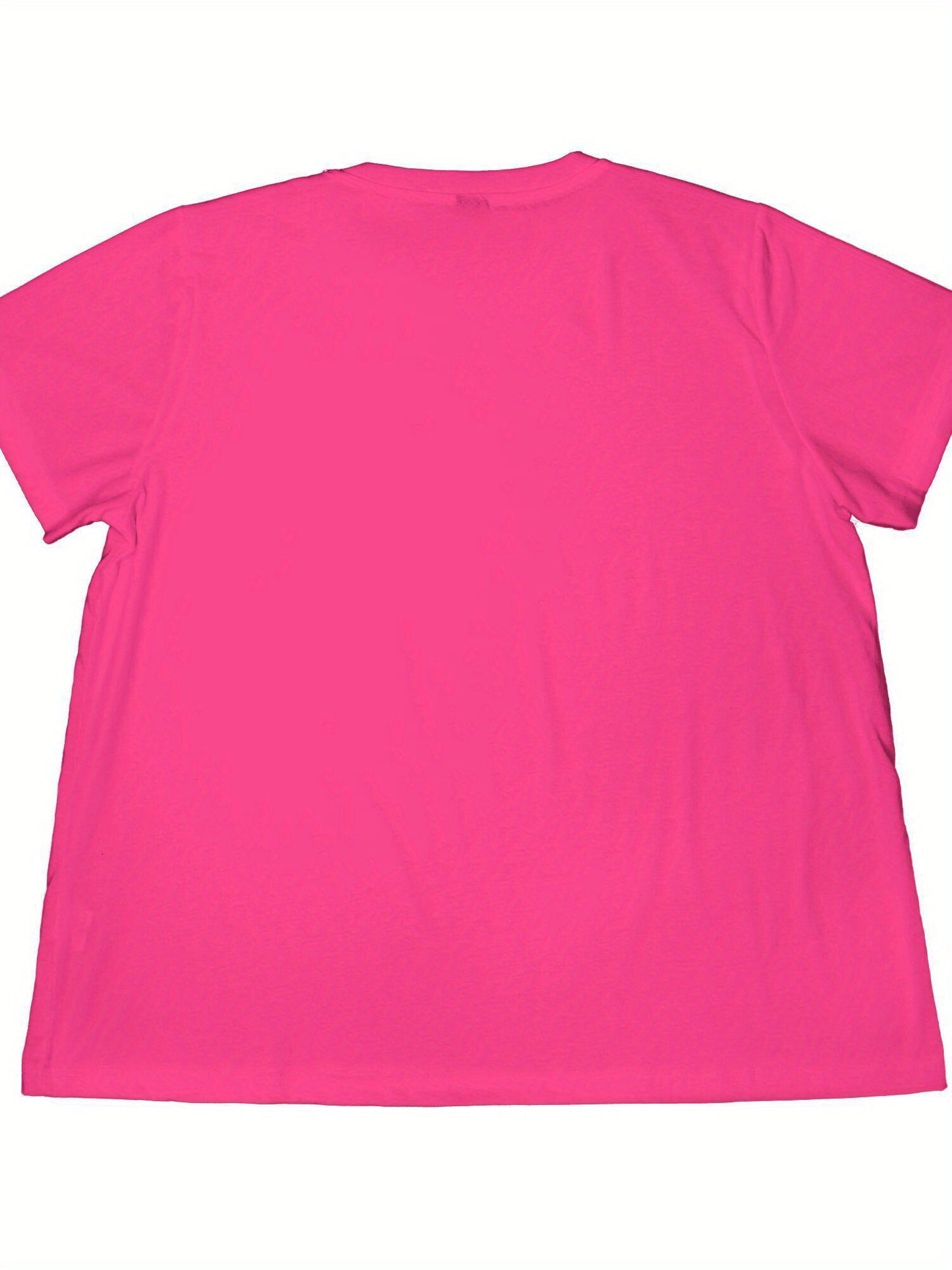 Women's Graphic Print T-Shirt - Crew Neck Short Sleeve – Pink / Black detail view