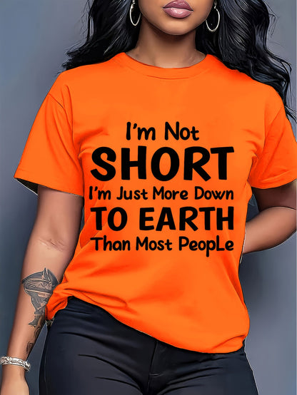 Women's Graphic Print T-Shirt - Crew Neck Short Sleeve Plaid detail view