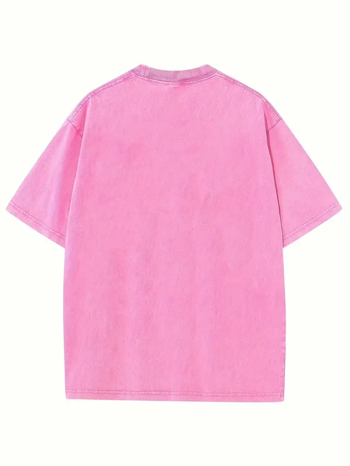 Women's Graphic Print T-Shirt - Crew Neck Short Sleeve Retro Wash Rose Red Design detail view