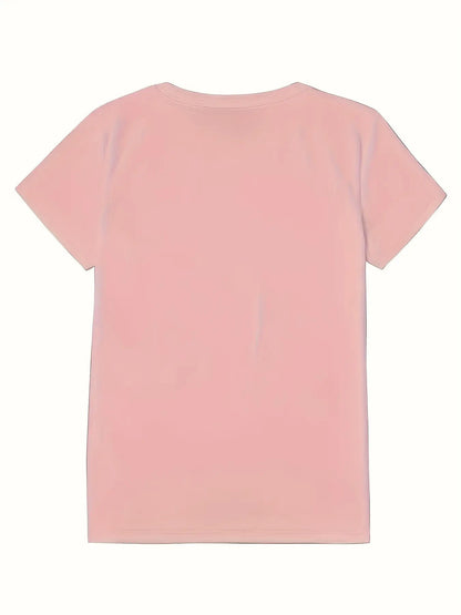 Women's Graphic Print T-Shirt - Regular Fit – Apricot / White detail view