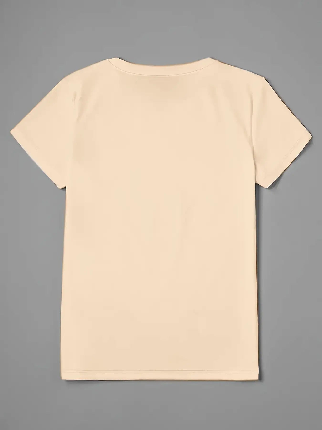 Women's Graphic Print T-Shirt - Regular Fit – Apricot / White detail view