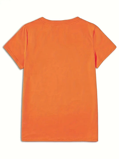 Women's Graphic Print T-Shirt - Regular Fit – Apricot / White detail view