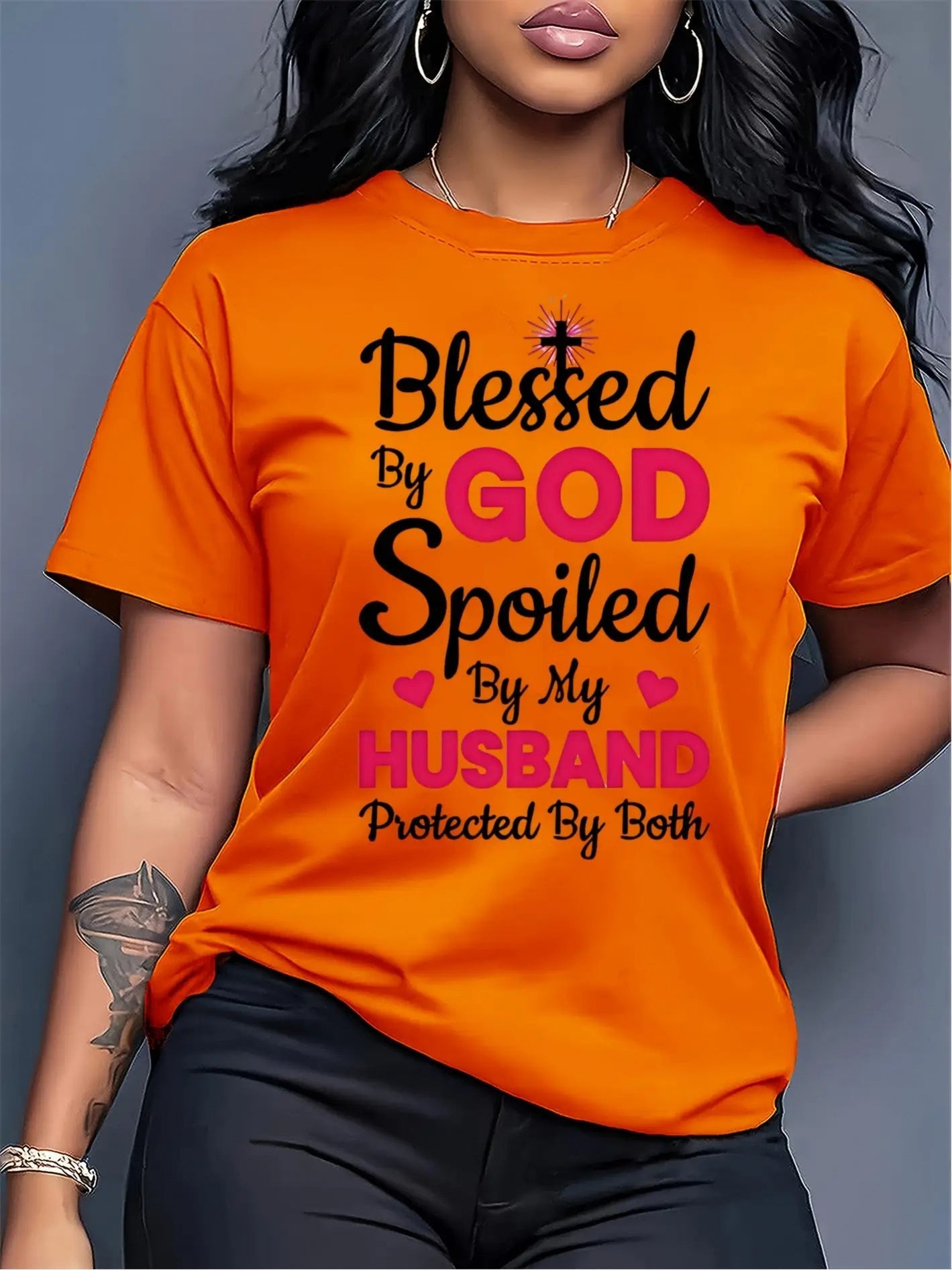 Women's Graphic Print T-Shirt - Regular Fit – Apricot / White – Apricot option – view 4