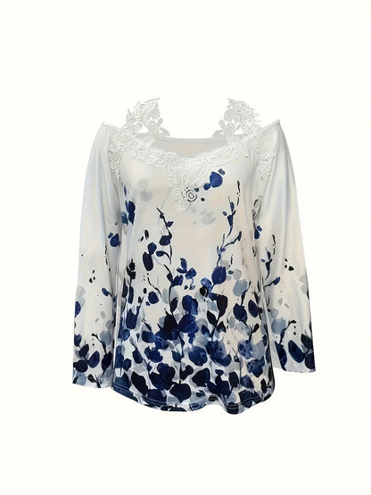 Women's Graphic Print T-Shirt - Regular Fit – Blue detail view