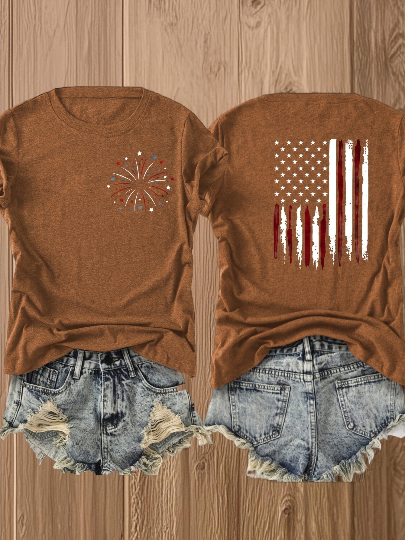 Women's Graphic Print T-Shirt - Regular Fit – Burgundy detail view