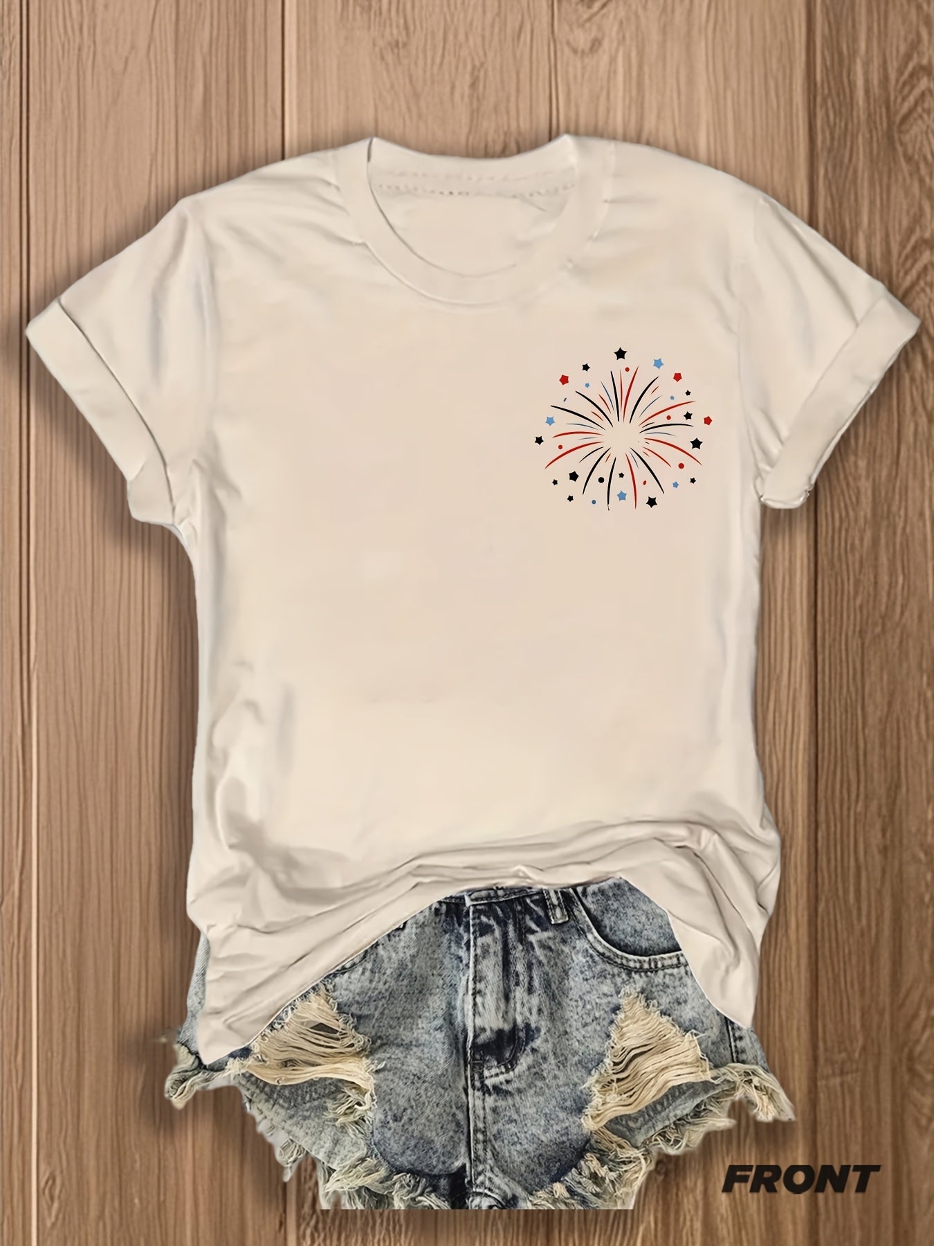 Women's Graphic Print T-Shirt - Regular Fit – Burgundy detail view