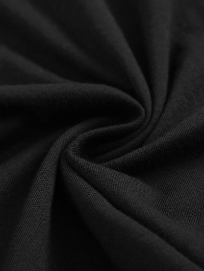 Women's Graphic Print T-Shirt - Relaxed Fit – Black detail view