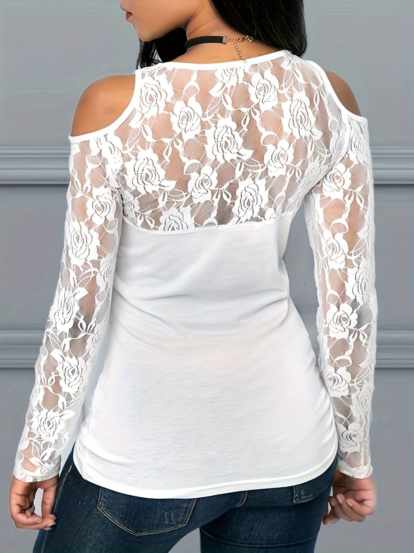 Women's Graphic Print T-Shirt - Round Neck Long Sleeve detail view