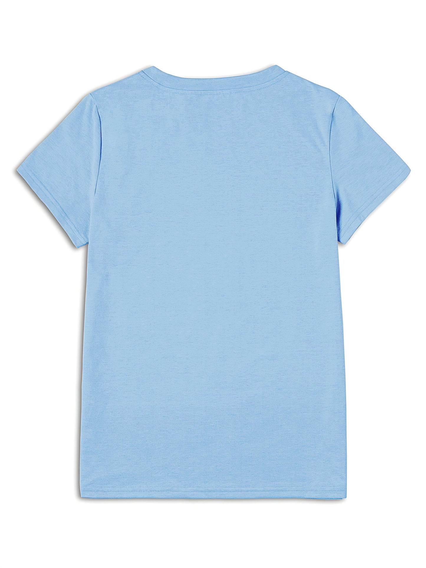Women's Graphic Print T-Shirt - Round Neck Short Sleeve – Blue – main product image