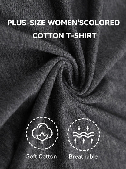 Women's Graphic Print T-Shirt - Round Neck Short Sleeve – Dark Gray detail view