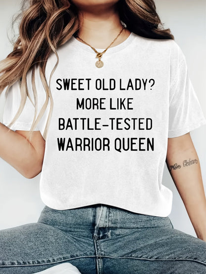 Women's Graphic Print T-Shirt - Round Neck Short Sleeve – Dark Gray / Black – Gray option – main product image