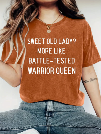 Women's Graphic Print T-Shirt - Round Neck Short Sleeve – Dark Gray / Black – Gray option – view 3