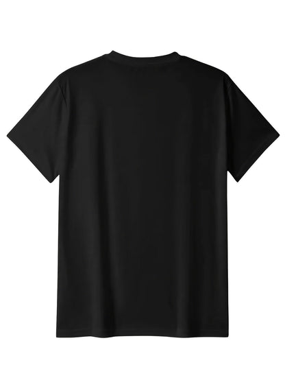 Women's Graphic Print T-Shirt - Round Neck Short Sleeve – Dark Gray / White detail view