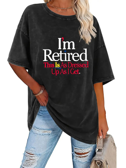 Women's Graphic Print T-Shirt - Round Neck Short Sleeve – Light Gray 2 / Black – Gray option – view 2