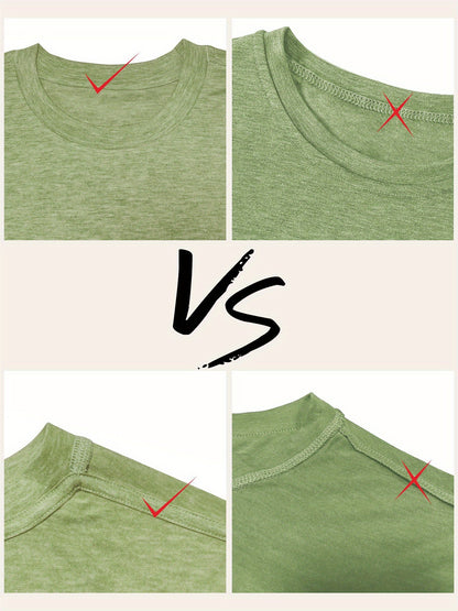 Women's Graphic Print T-Shirt - Round Neck Short Sleeve – Olive / Grey – view 37