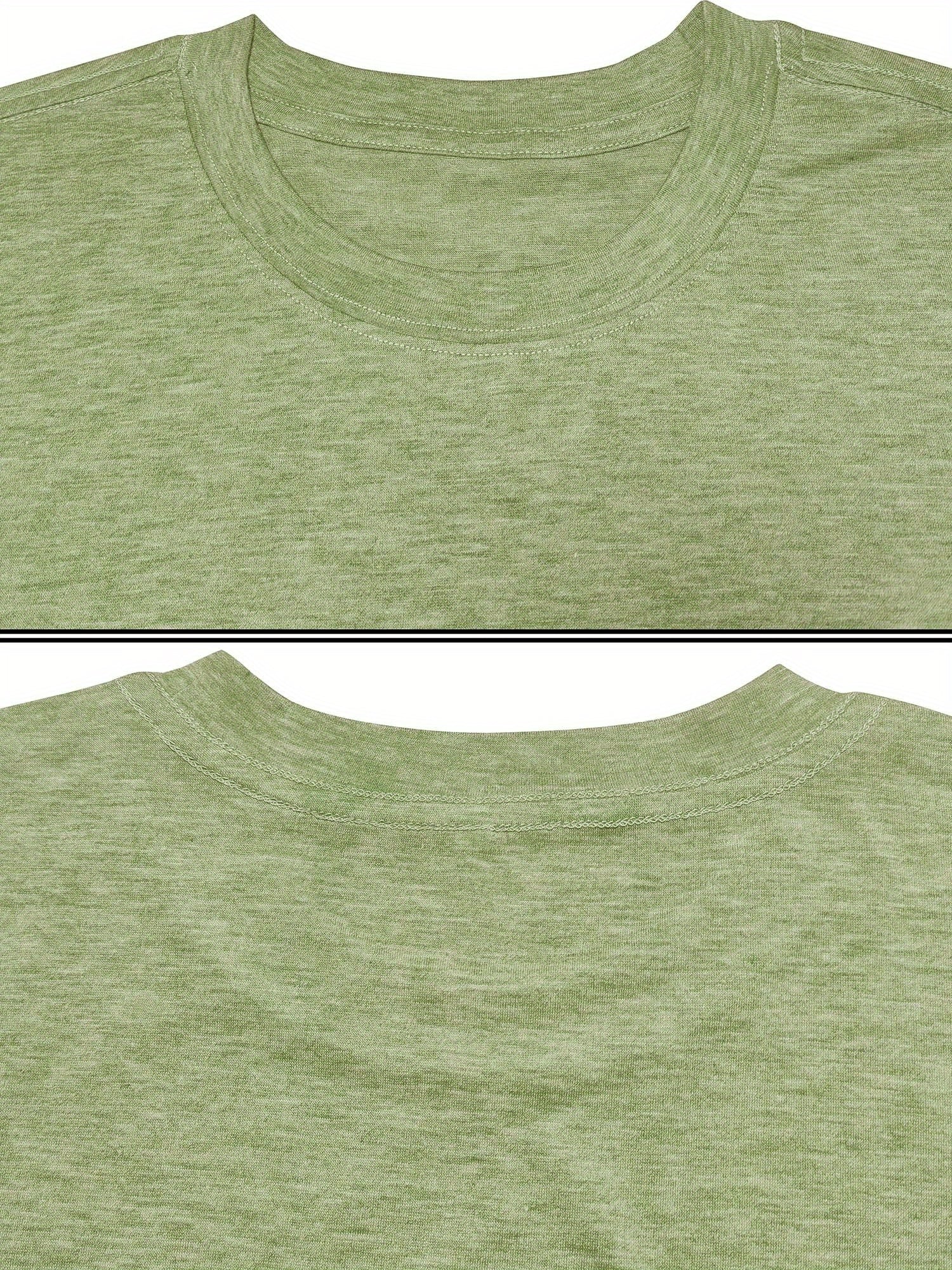 Women's Graphic Print T-Shirt - Round Neck Short Sleeve – Olive / Grey – view 38