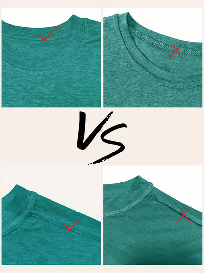 Women's Graphic Print T-Shirt - Round Neck Short Sleeve – Olive / Grey – view 43